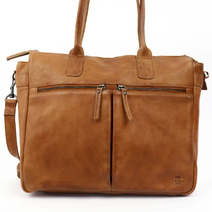 Bear Design Bear Design Binni 15.6" laptop shopper-schoudertas cognac