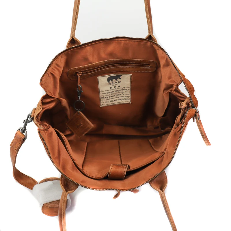 Bear Design Bear Design Binni 15.6" laptop shopper-schoudertas cognac