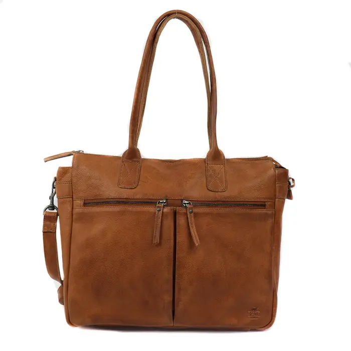 Bear Design Bear Design Binni 15.6" laptop shopper-schoudertas cognac