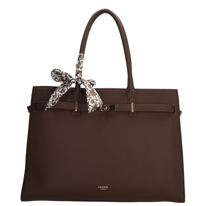 Charm London Charm London The Hamptons Laptoptas 15 inch bruin