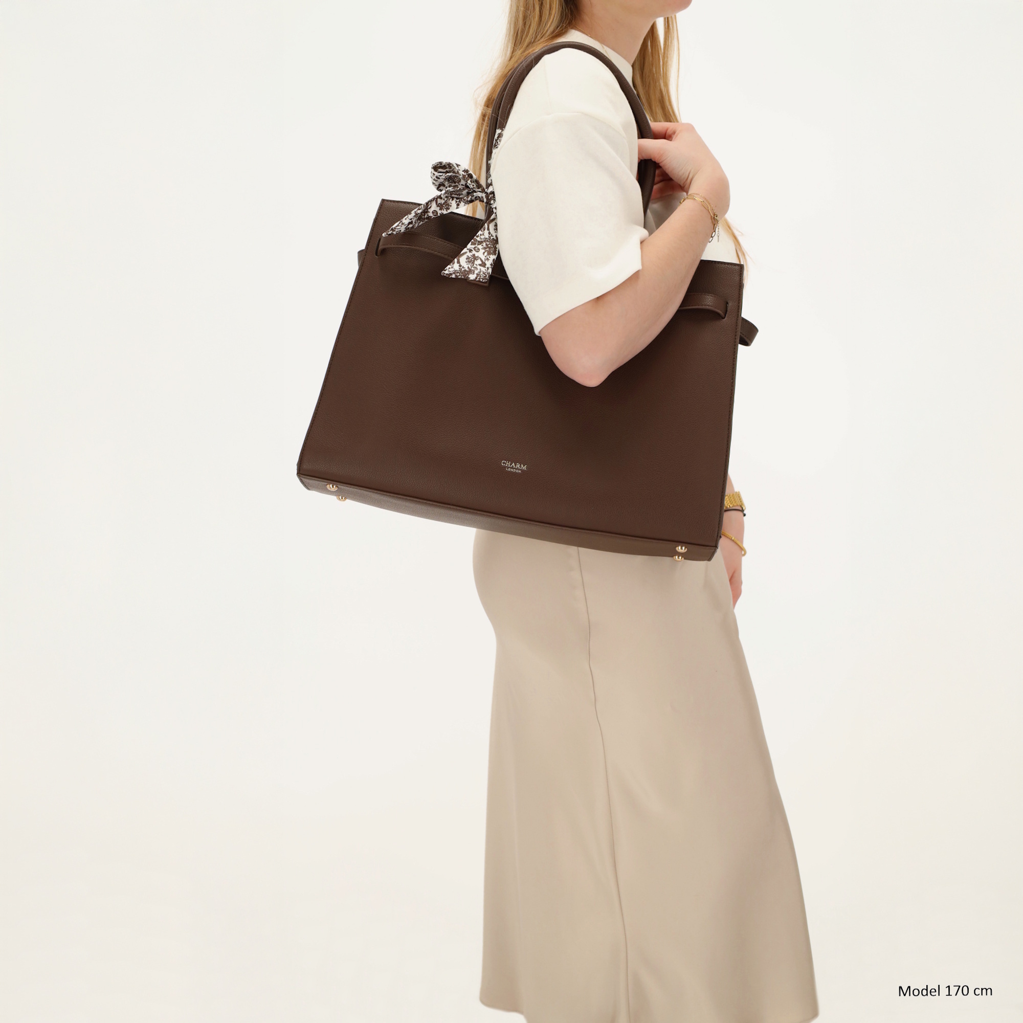 Charm London Charm London The Hamptons Laptoptas 15 inch bruin