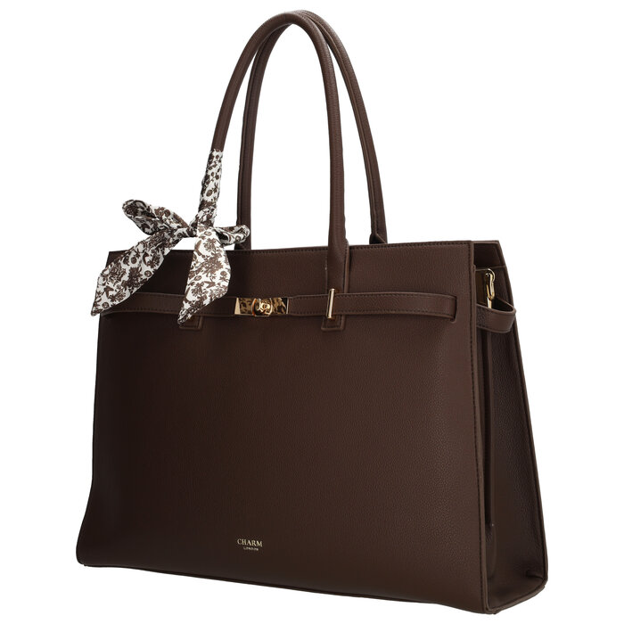 Charm London Charm London The Hamptons Laptoptas 15 inch bruin
