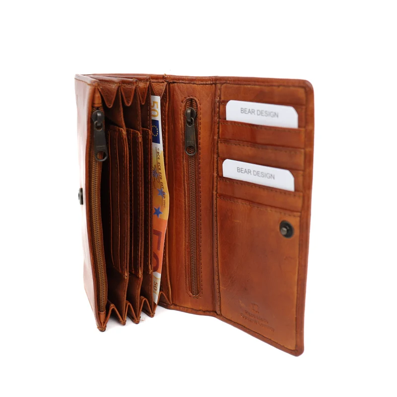Bear Design Bear Design Noor 15cc RFID damesportemonnee cognac