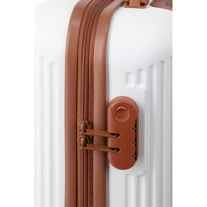 Travelite Travelite Bali S 34L handbagage-koffer wit/cognac