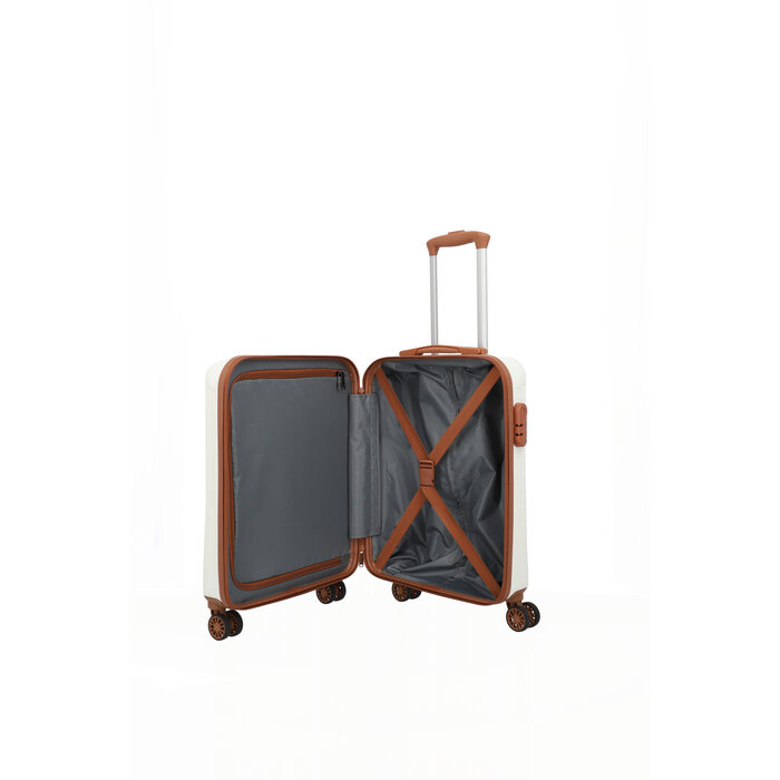Travelite Travelite Bali S 34L handbagage-koffer wit/cognac
