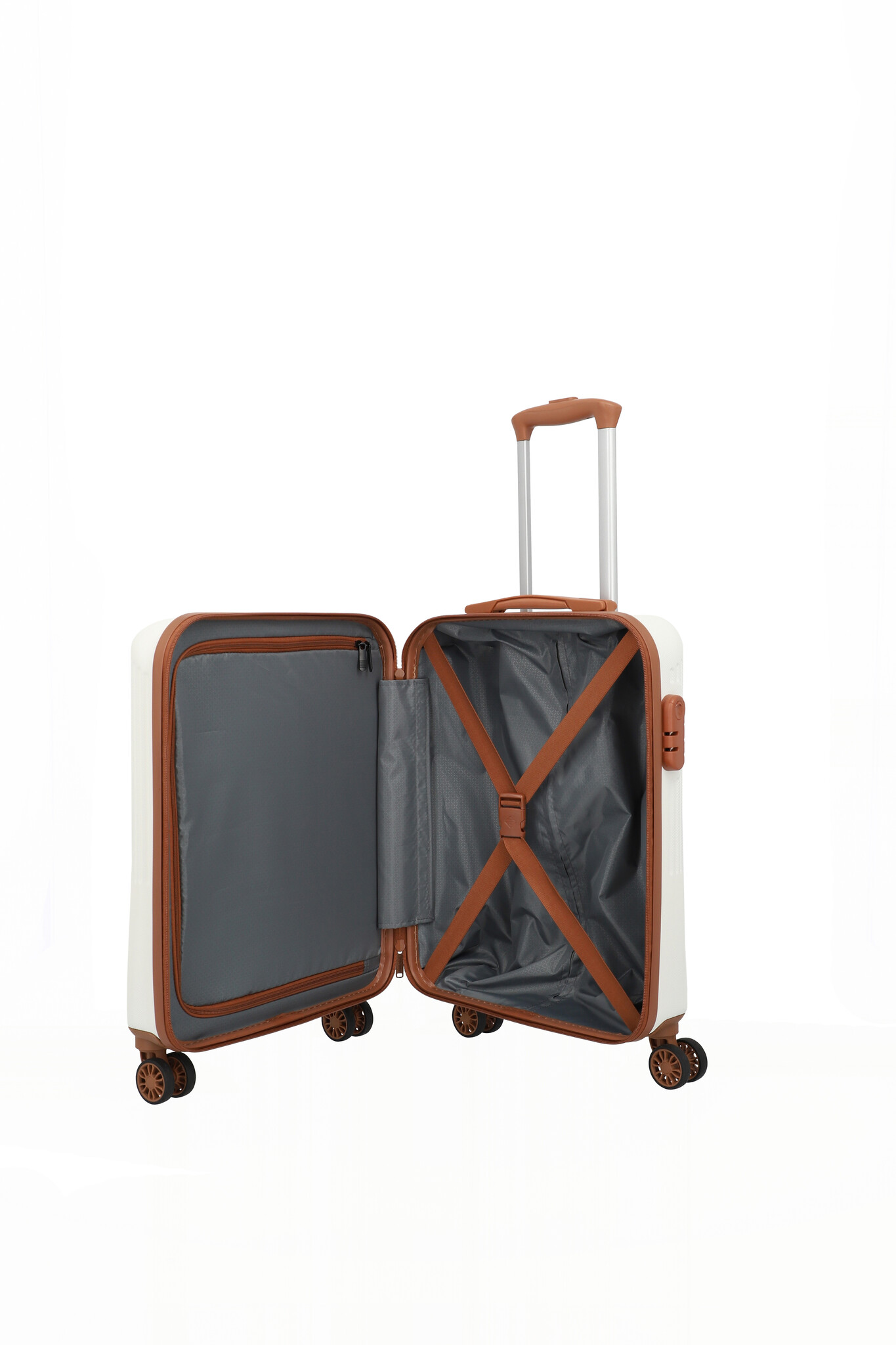 Travelite Travelite Bali S 34L handbagage-koffer wit/cognac