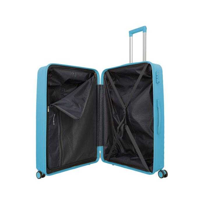 Travelite Travelite Pacific large 4-wiel reiskoffer 100L licht blauw