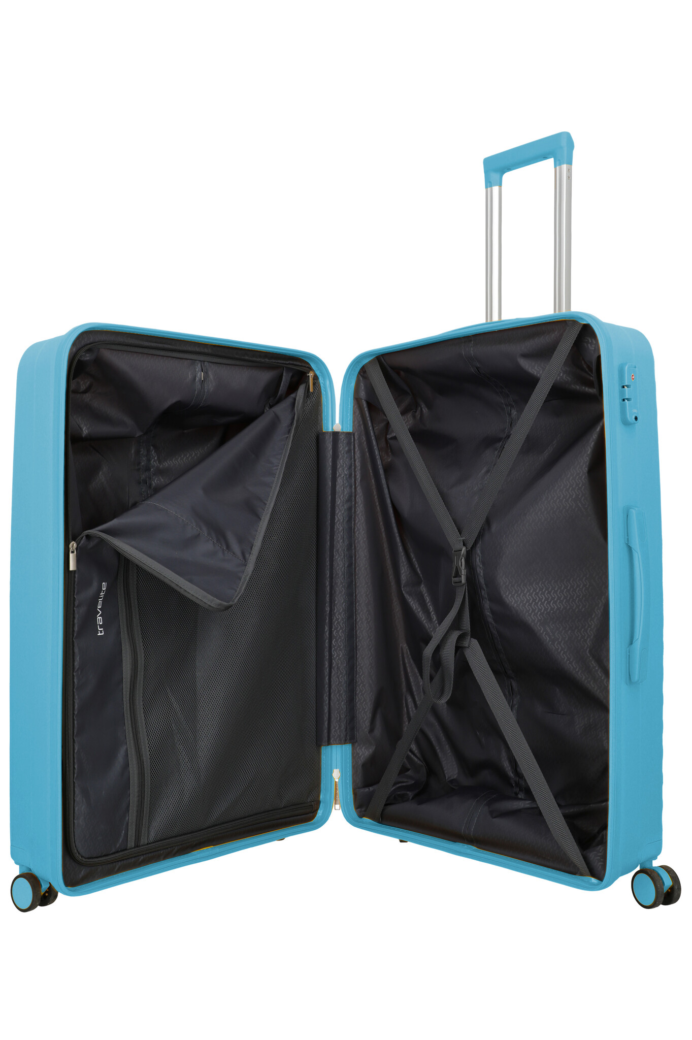 Travelite Travelite Pacific large 4-wiel reiskoffer 100L licht blauw