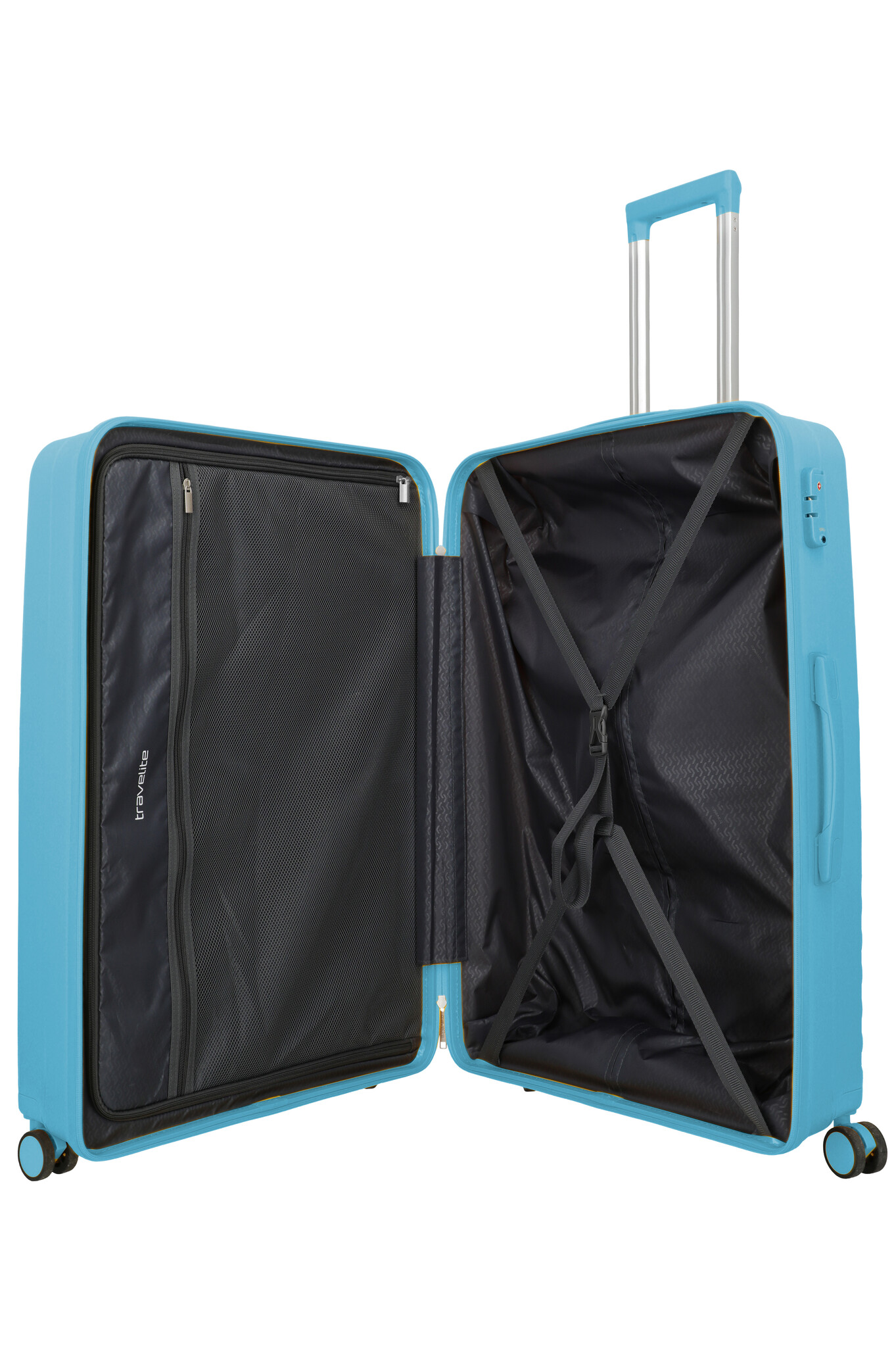 Travelite Travelite Pacific large 4-wiel reiskoffer 100L licht blauw