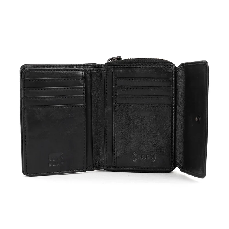 Bear Design Bear Design Alba RFID 10cc-10 vaks portemonnee zwart