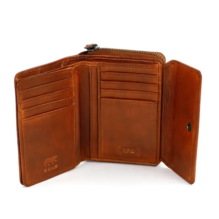 Bear Design Bear Design Alba RFID 10cc-10 vaks portemonnee cognac