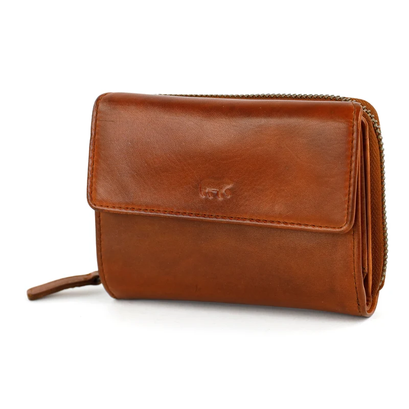 Bear Design Bear Design Alba RFID 10cc-10 vaks portemonnee cognac
