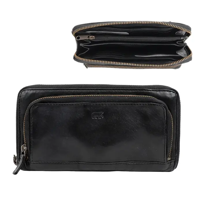 Bear Design Bear Design Isa 12cc rits-portemonne/clutch zwart