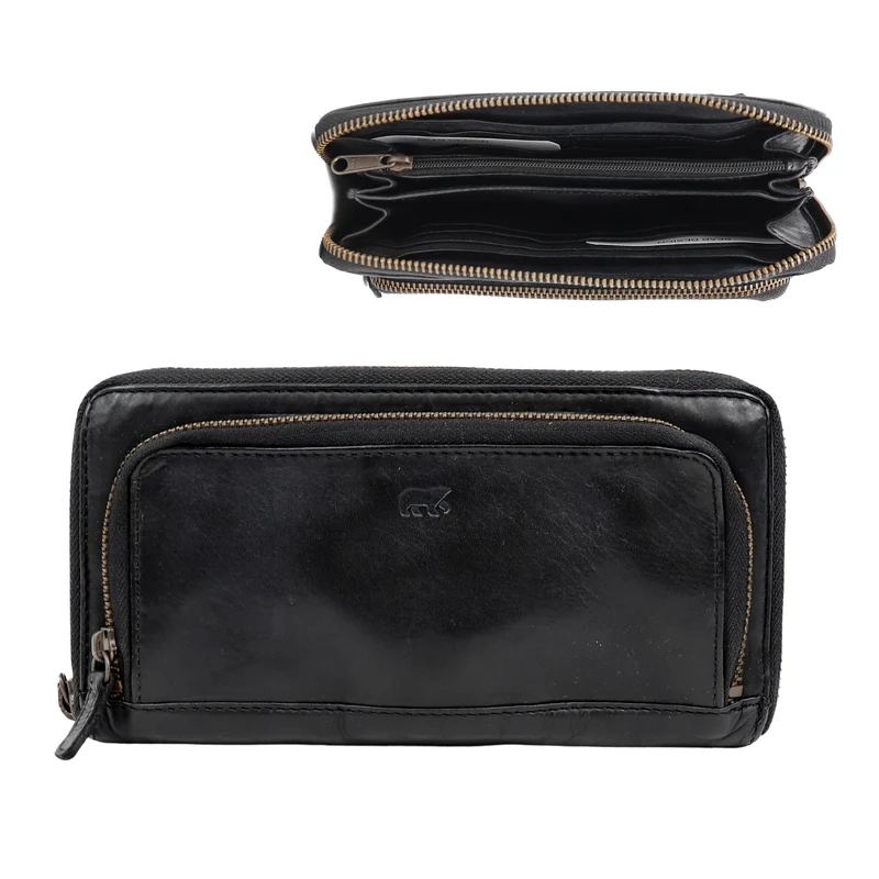 Bear Design Bear Design Isa 12cc rits-portemonne/clutch zwart