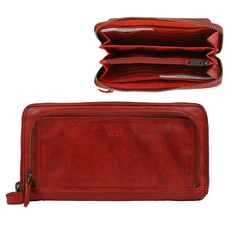 Bear Design Bear Design Isa 12cc rits-portemonne/clutch rood