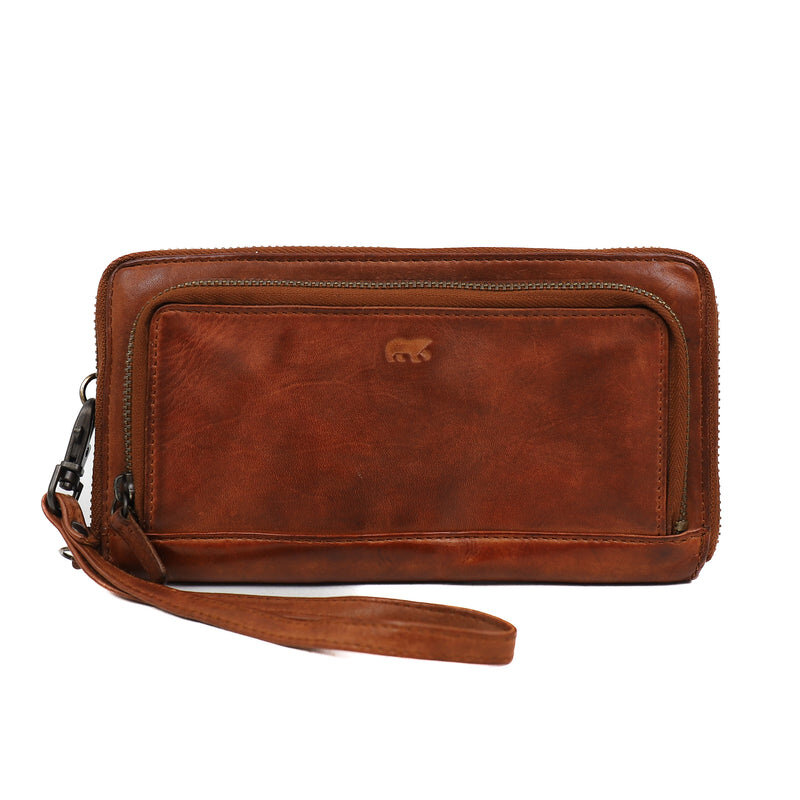 Bear Design Bear Design Isa 12cc rits-portemonne/clutch cognac