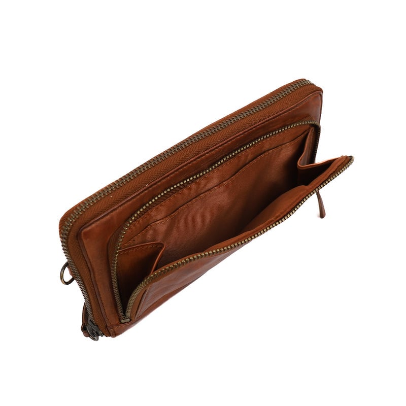 Bear Design Bear Design Isa 12cc rits-portemonne/clutch cognac