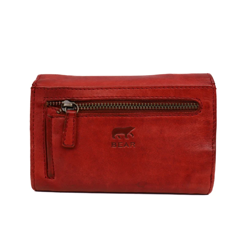 Bear Design Bear Design Flappie 11cc RFID overslag portemonnee rood