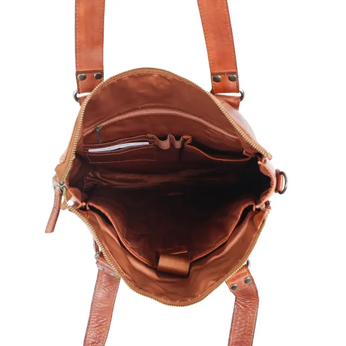 Bear Design Bear Design Freya leren 15" laptop-shopper cognac