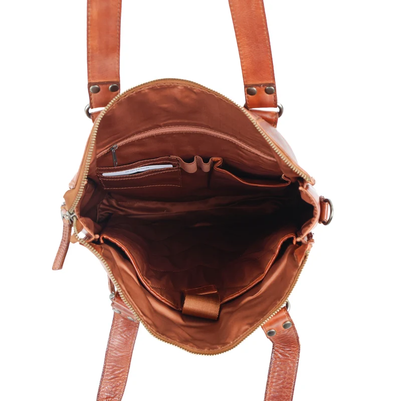 Bear Design Bear Design Freya leren 15" laptop-shopper cognac