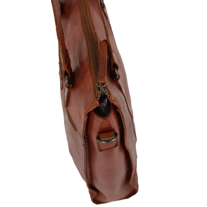 Bear Design Bear Design Freya leren 15" laptop-shopper cognac