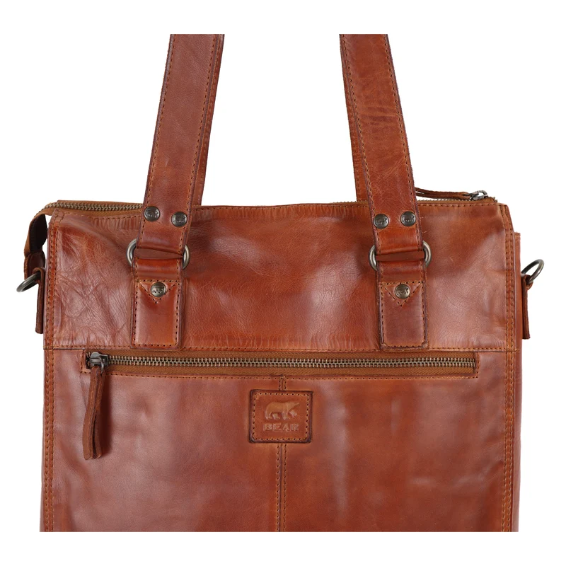 Bear Design Bear Design Freya leren 15" laptop-shopper cognac