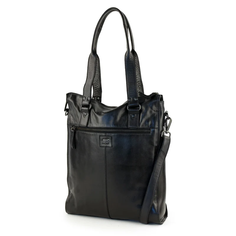 Bear Design Bear Design Freya leren 15" laptop-shopper zwart