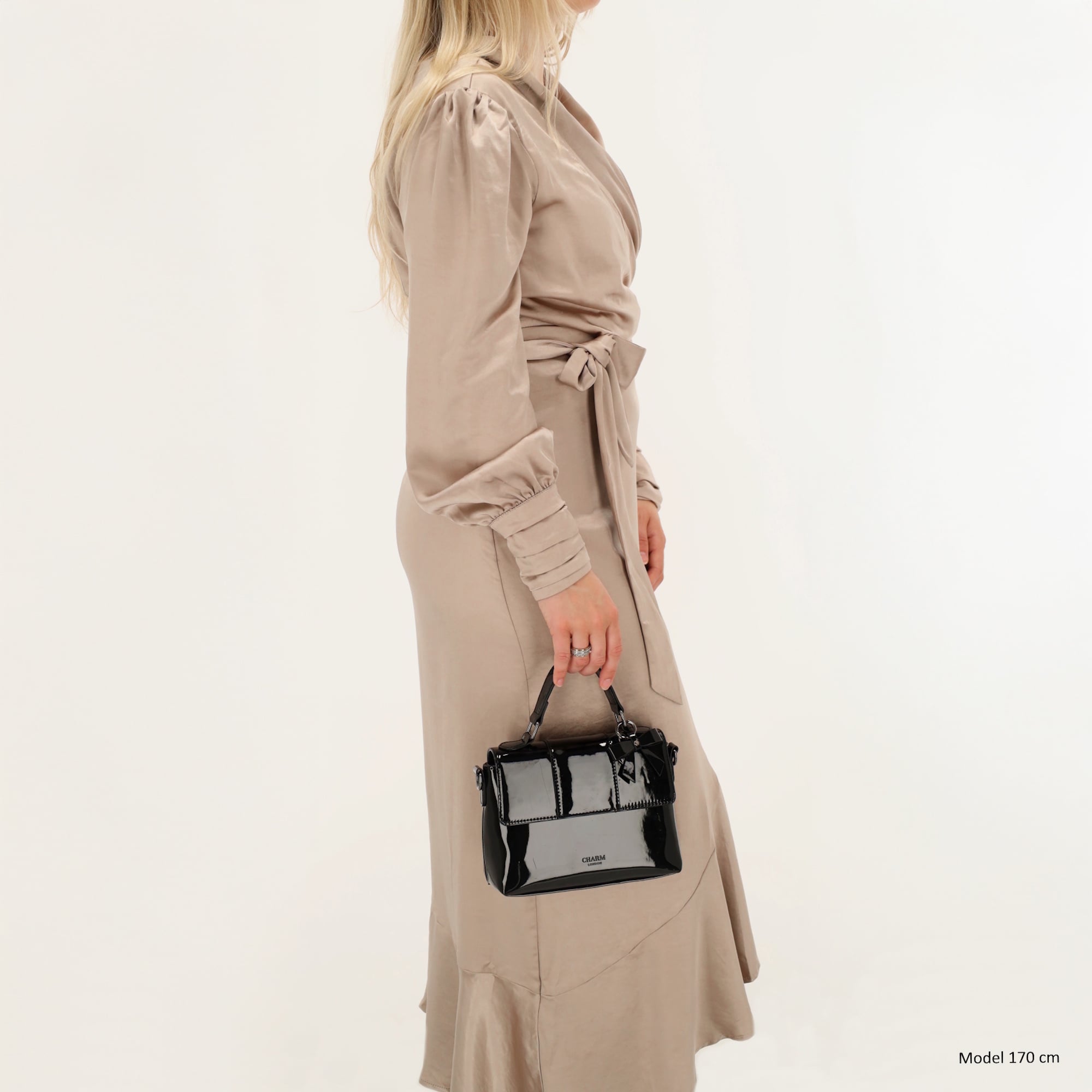 Charm London Charm London Kensington Handtas lak-zwart