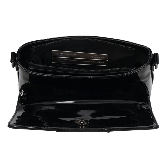 Charm London Charm London Kensington Handtas lak-zwart