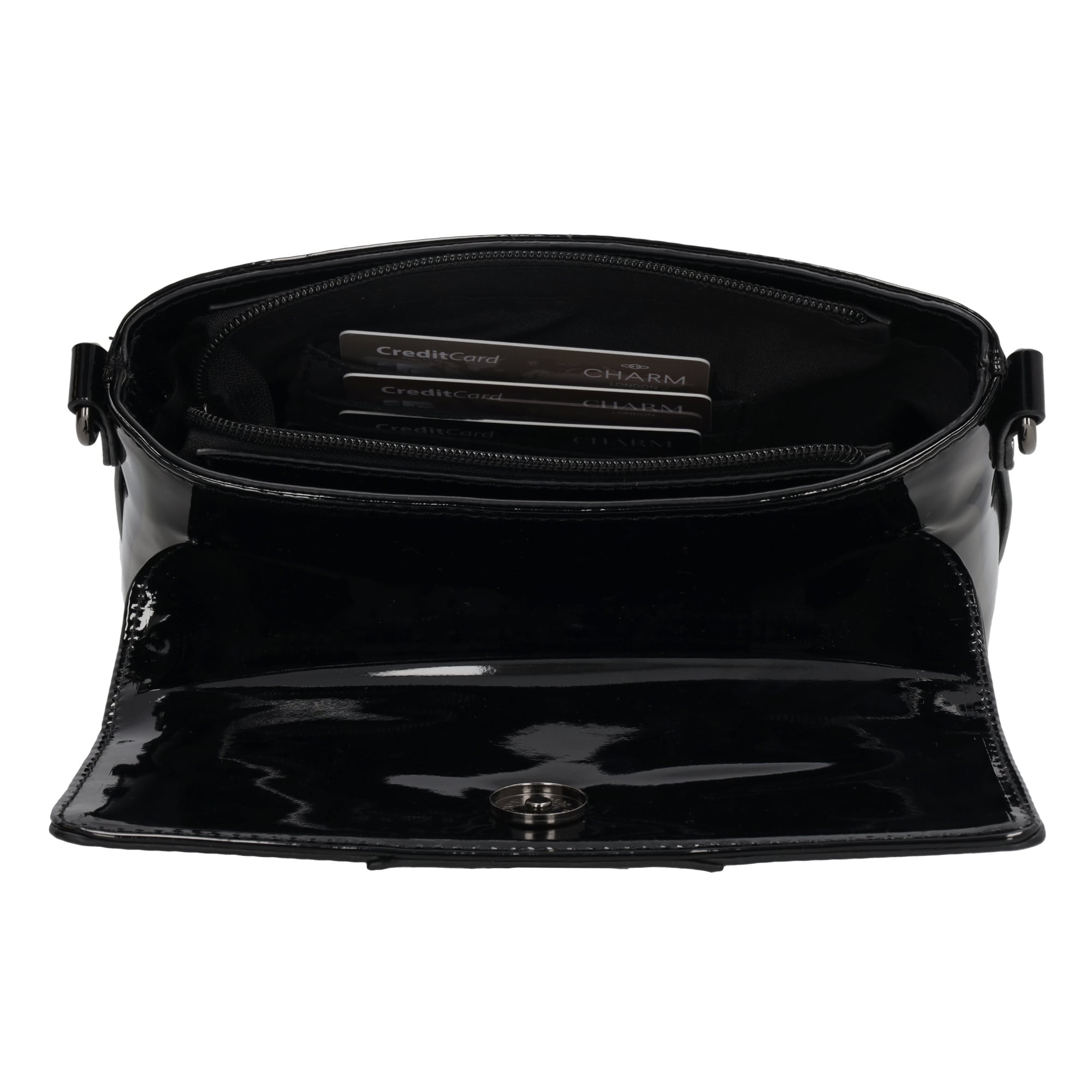 Charm London Charm London Kensington Handtas lak-zwart