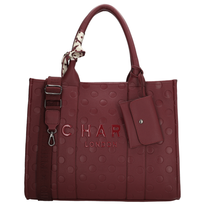 Charm London Charm London Bond Avenue Laptoptas 15,6 inch bordeaux stippen