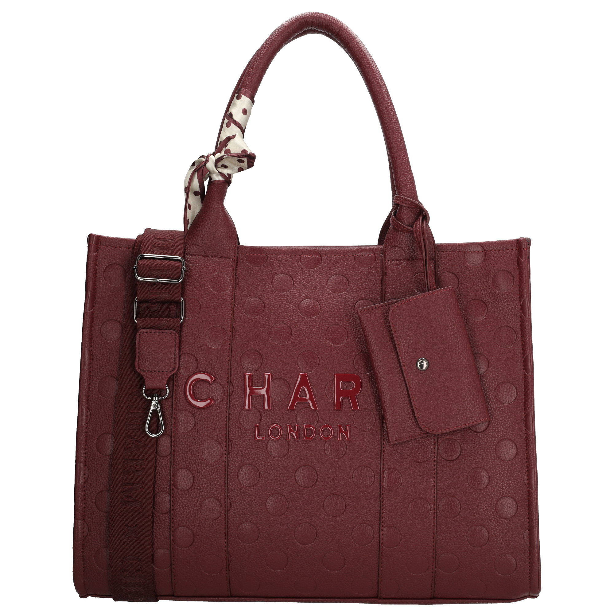 Charm London Charm London Bond Avenue Laptoptas 15,6 inch bordeaux stippen