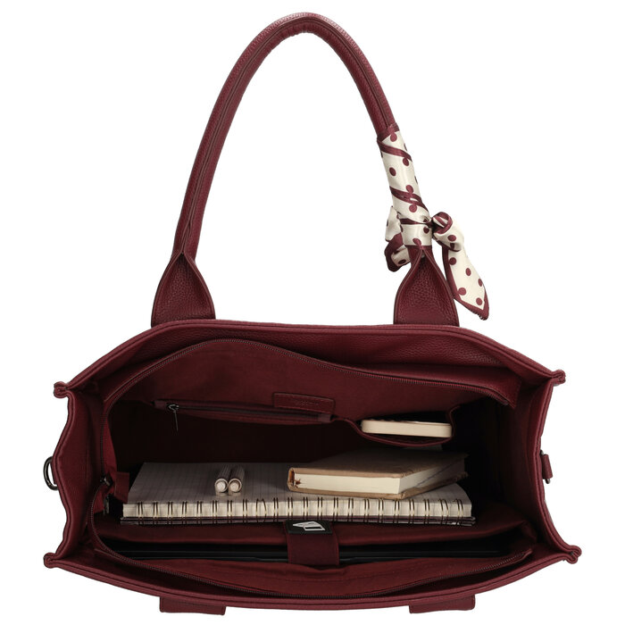 Charm London Charm London Bond Avenue Laptoptas 15,6 inch bordeaux stippen