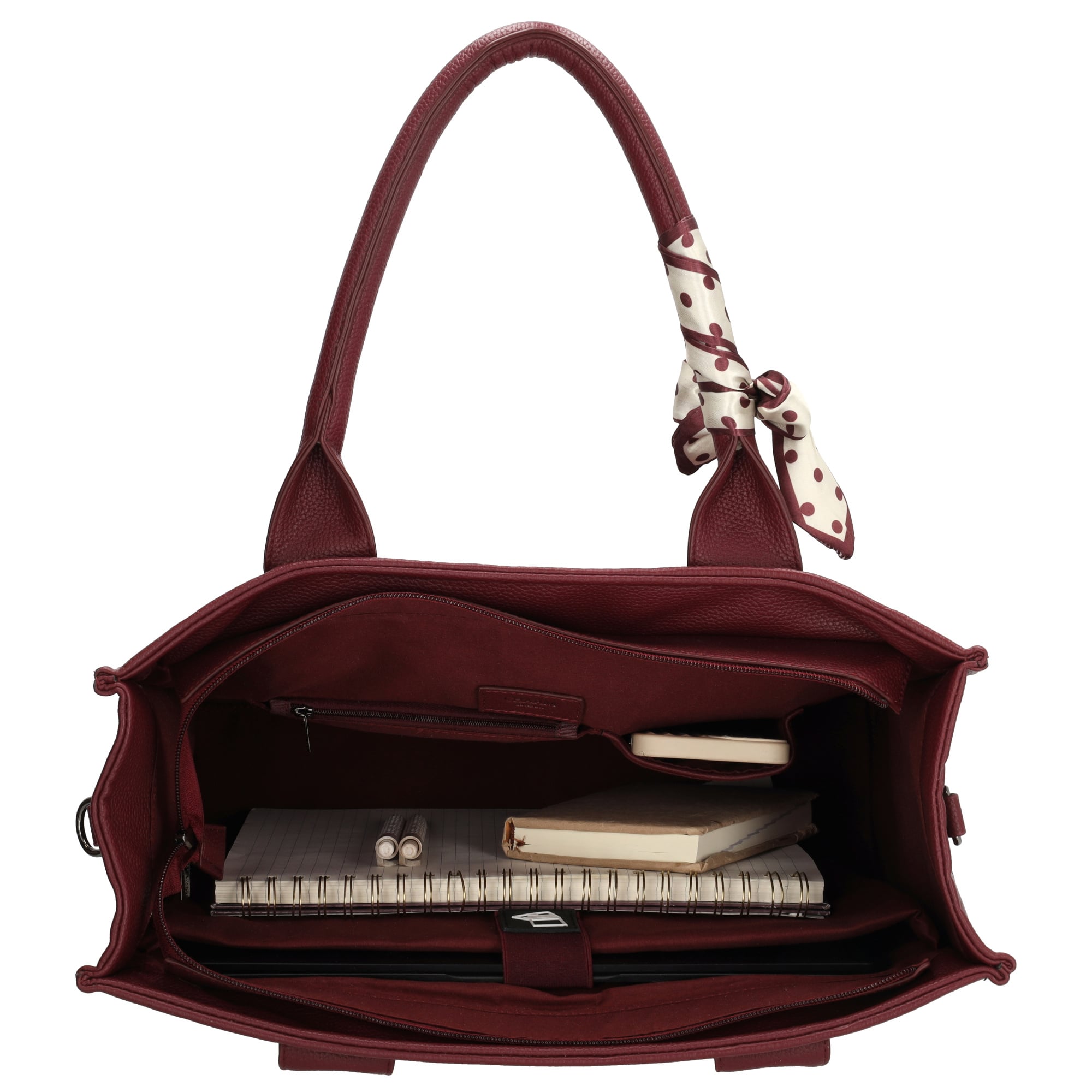 Charm London Charm London Bond Avenue Laptoptas 15,6 inch bordeaux stippen