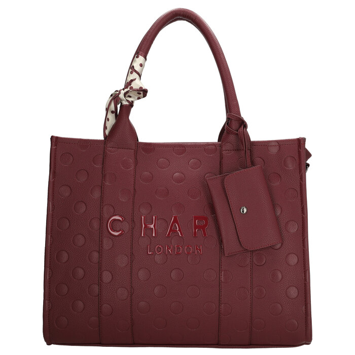 Charm London Charm London Bond Avenue Laptoptas 15,6 inch bordeaux stippen