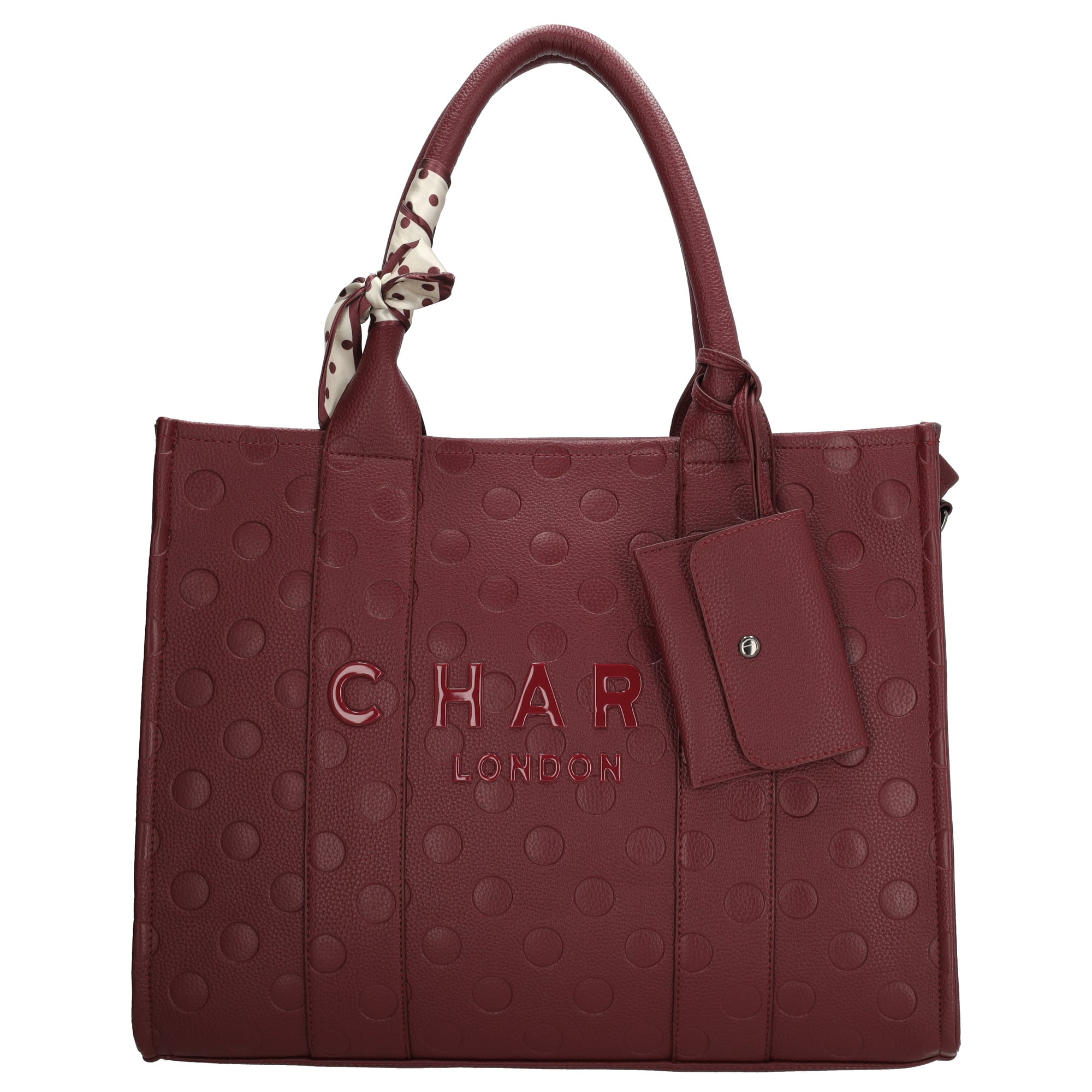 Charm London Charm London Bond Avenue Laptoptas 15,6 inch bordeaux stippen