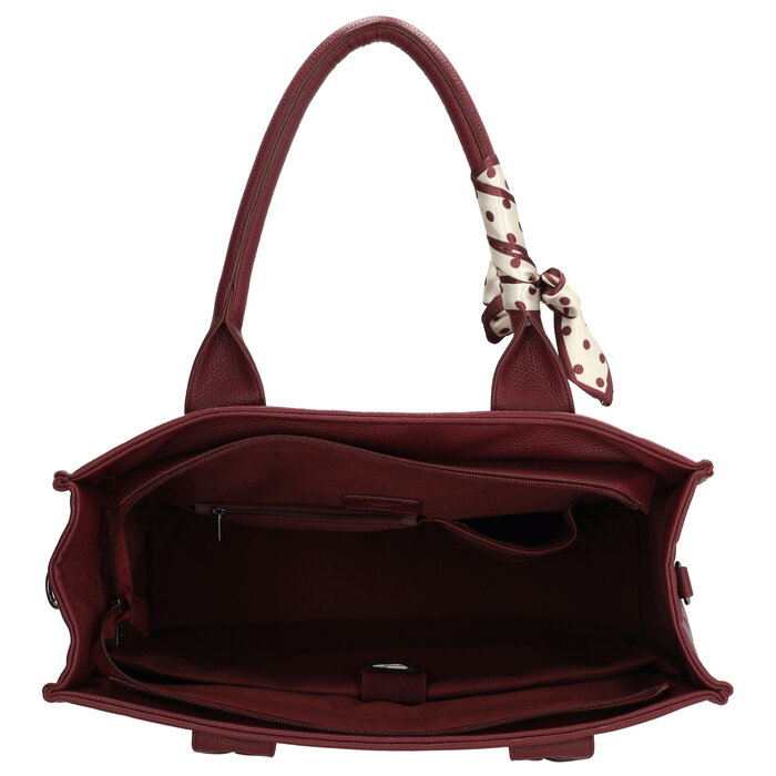 Charm London Charm London Bond Avenue Laptoptas 15,6 inch bordeaux stippen