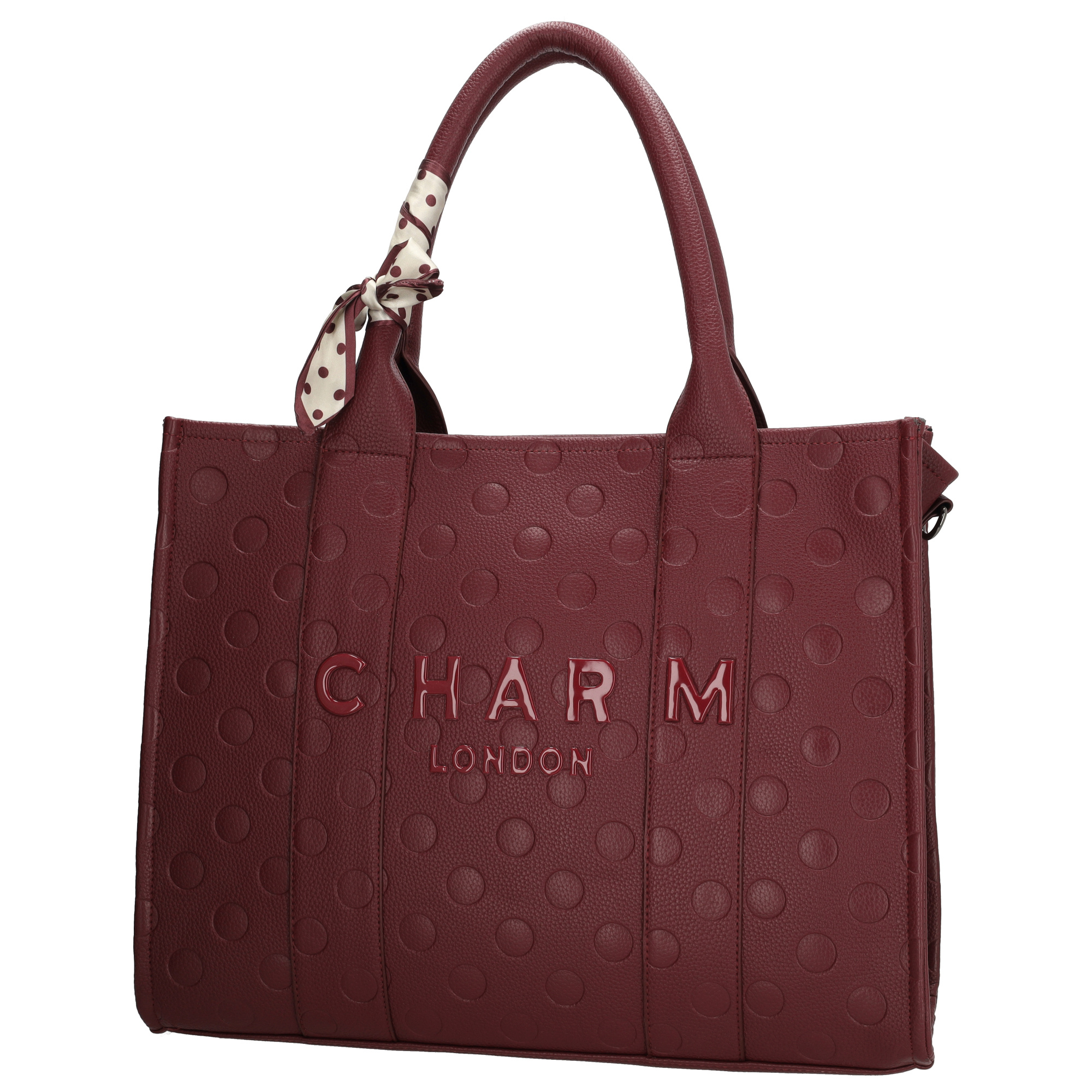 Charm London Charm London Bond Avenue Laptoptas 15,6 inch bordeaux stippen