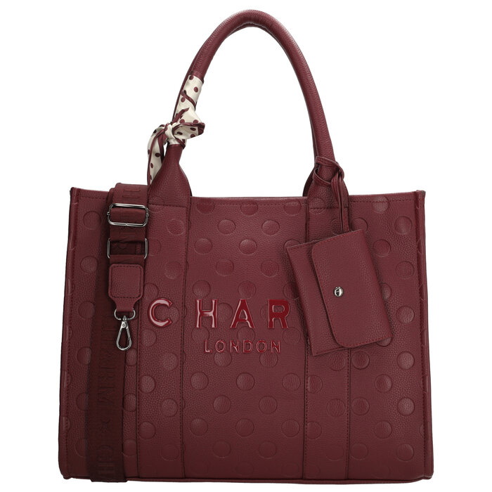 Charm London Charm London Bond Avenue Laptoptas 15,6 inch bordeaux stippen