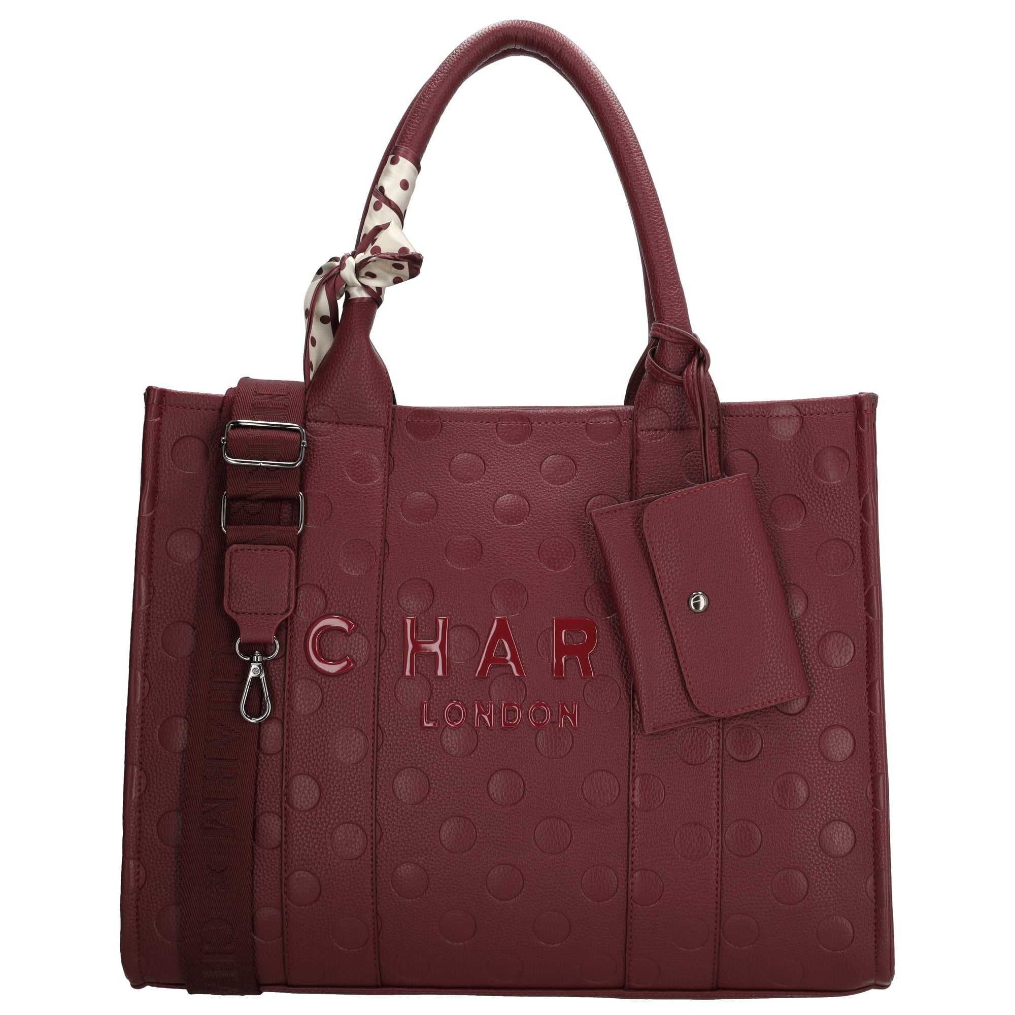 Charm London Charm London Bond Avenue Laptoptas 15,6 inch bordeaux stippen