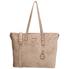 Charm London Birmingham shopper-laptoptas 15,6 inch suède-look taupe