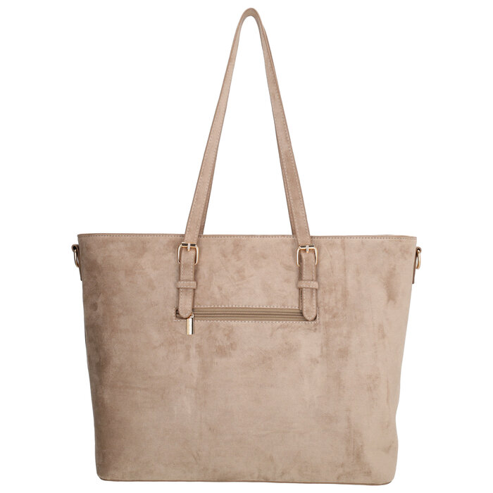 Charm London Charm London Birmingham shopper-laptoptas 15,6 inch suède-look taupe