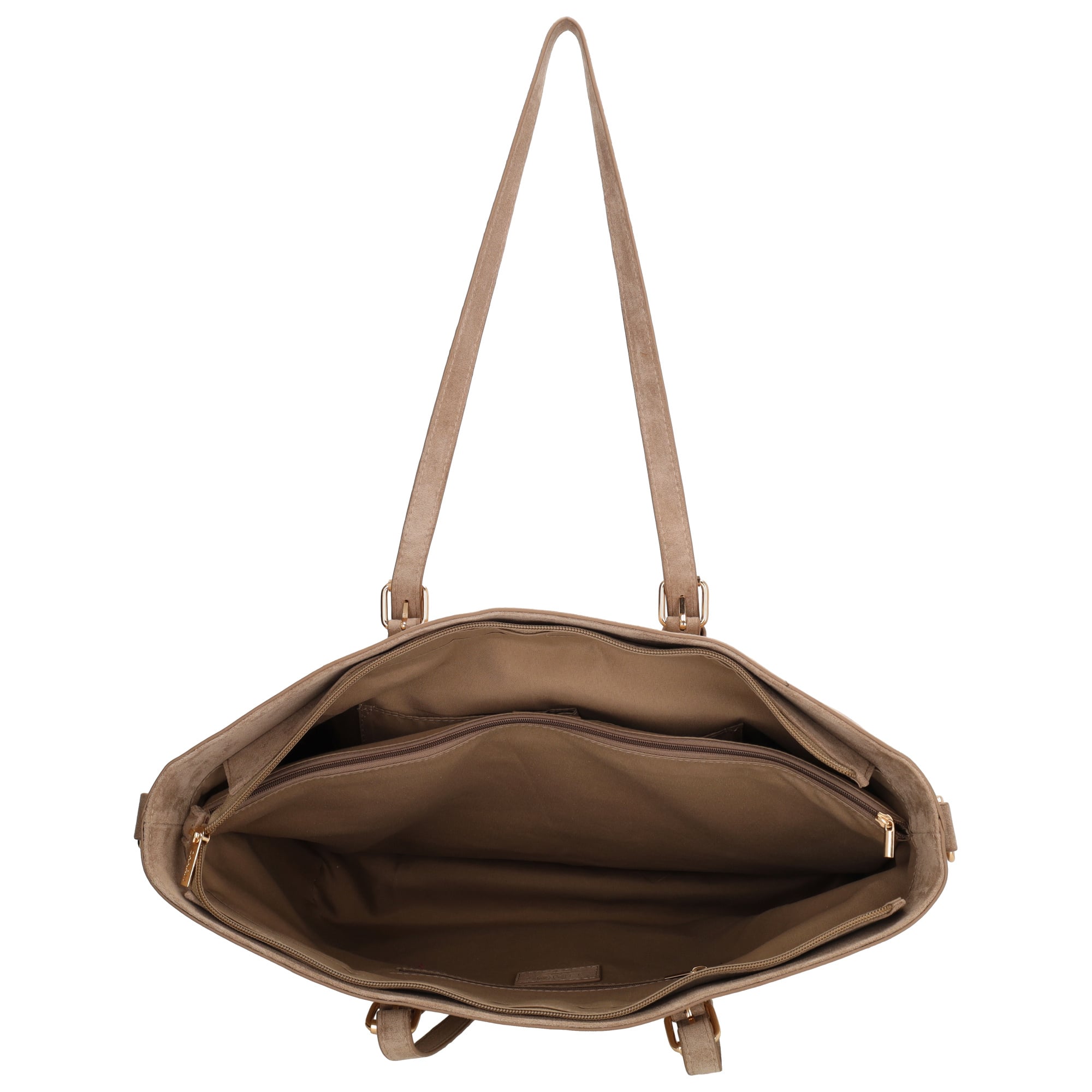 Charm London Charm London Birmingham shopper-laptoptas 15,6 inch suède-look taupe