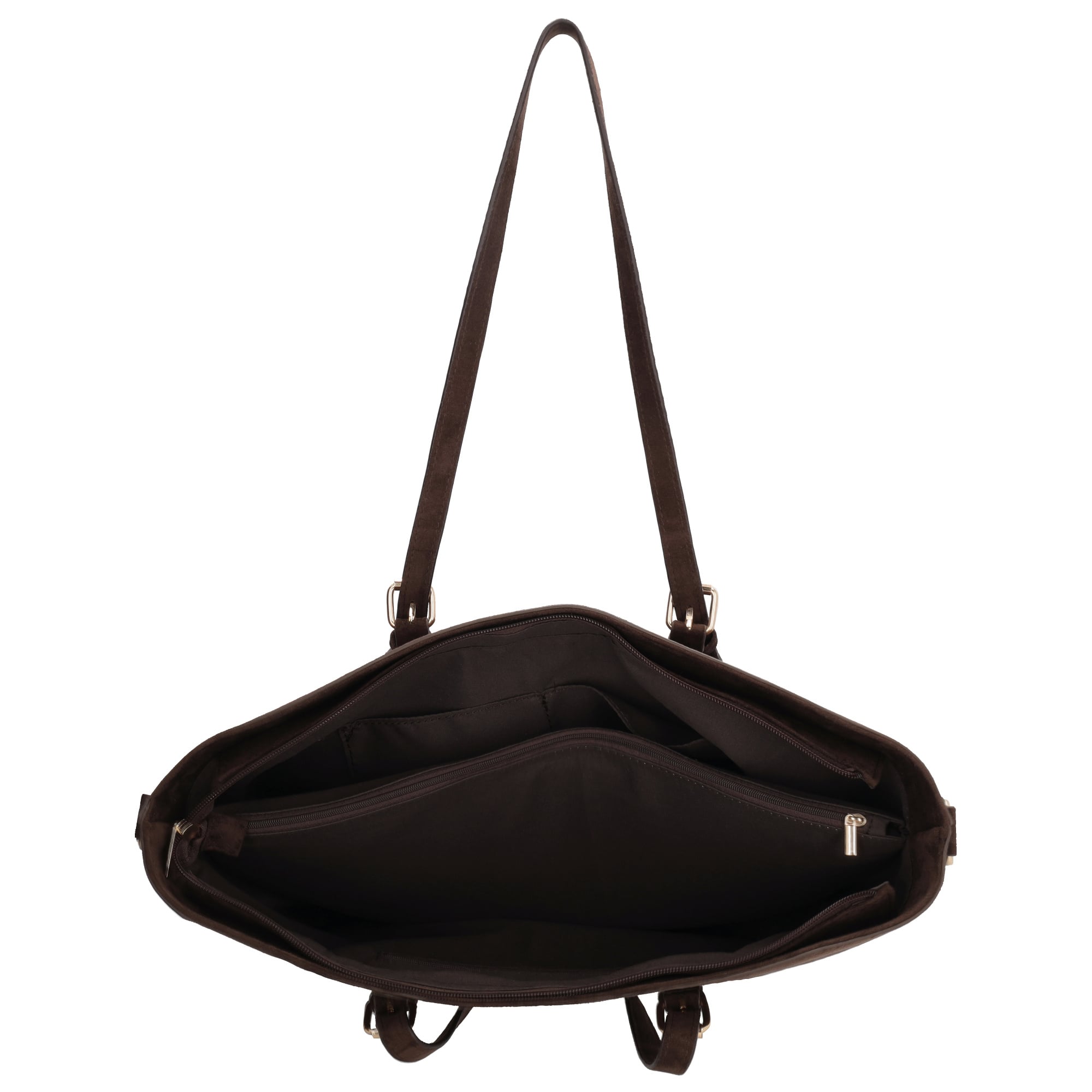 Charm London Charm London Birmingham shopper-laptoptas 15,6 inch suède-look bruin
