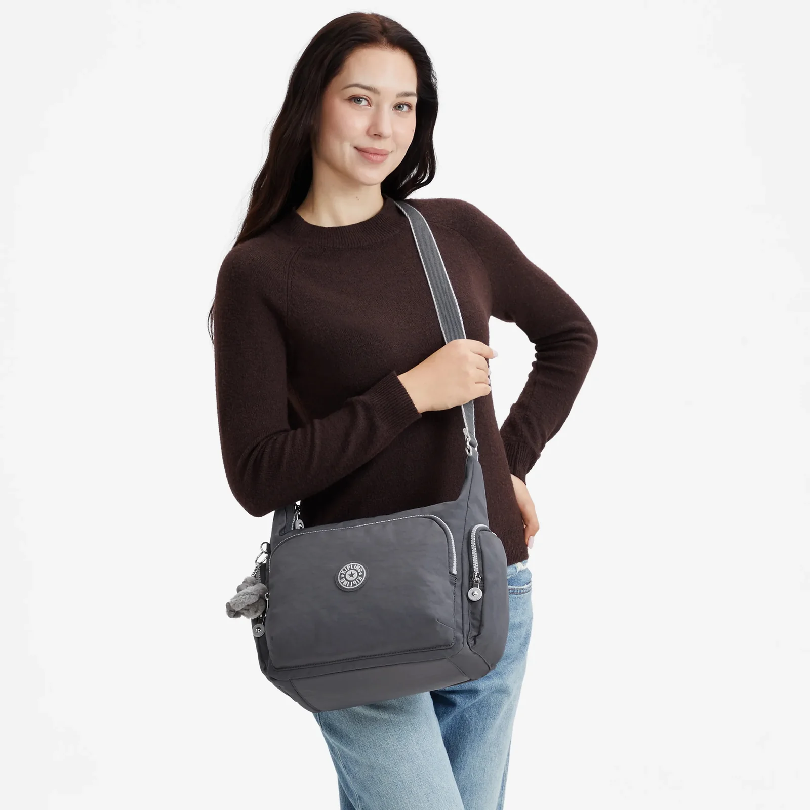 Kipling Kipling Gabb schoudertas moonlit grey