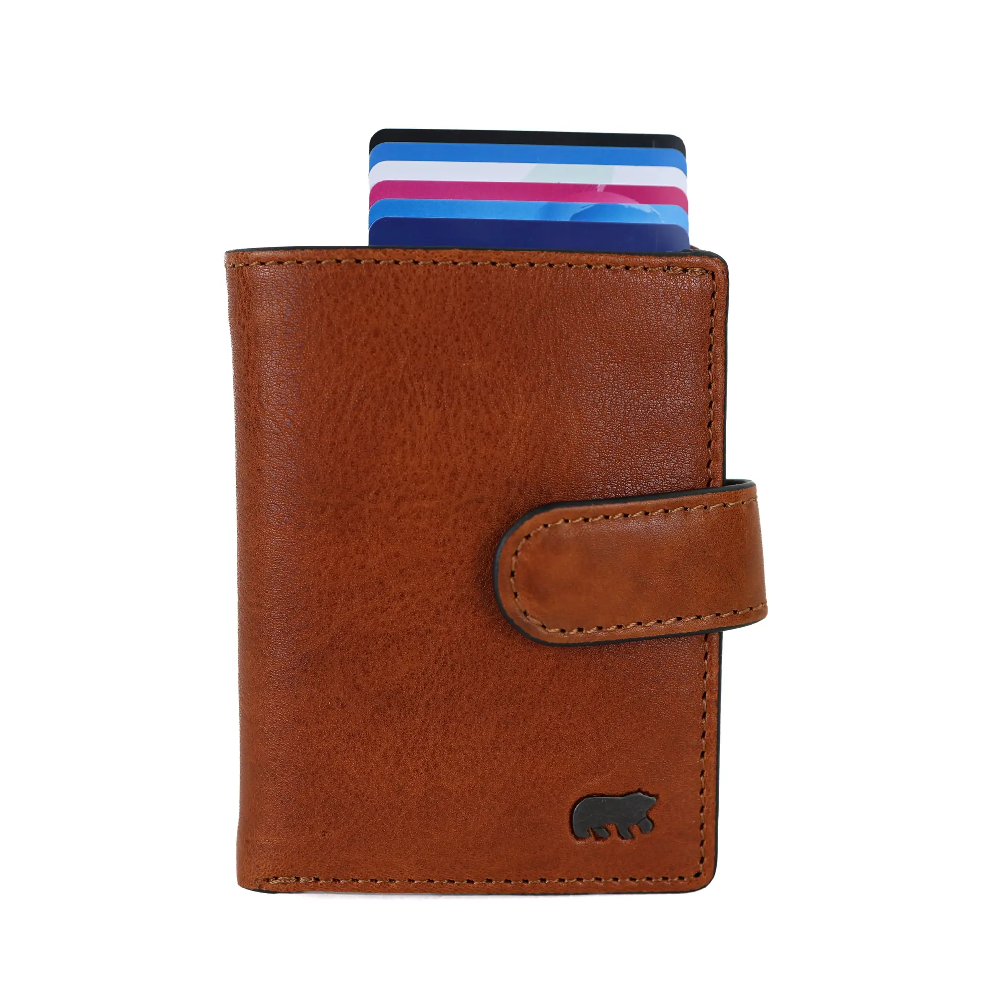 Bear Design Bear Design Pietro 10cc portemonnee met cardprotector cognac
