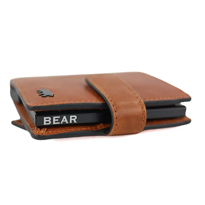 Bear Design Bear Design Pietro 10cc portemonnee met cardprotector cognac