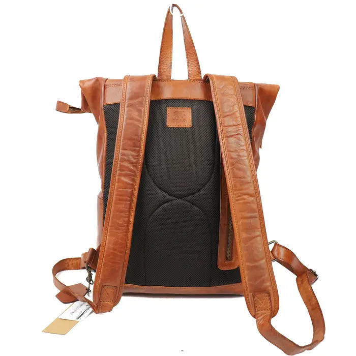 Bear Design Bear Design Rick 14" laptop rolltop-rugtas cognac