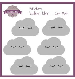 3er Set Puckdaddy Sticker graue Wolken Augen groß
