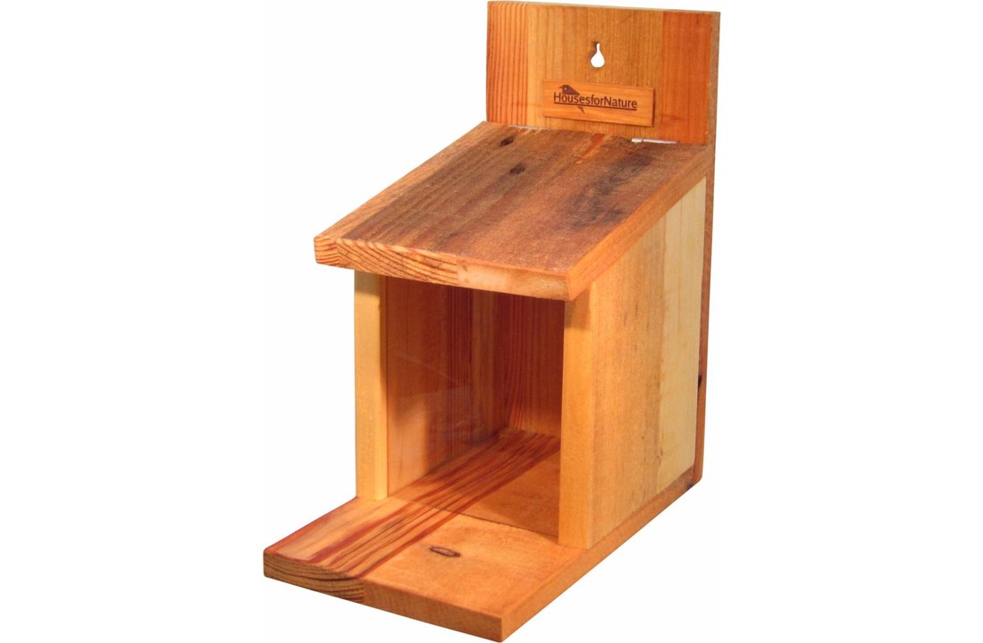 Eekhoorn voederhuis, gerecycled hout
